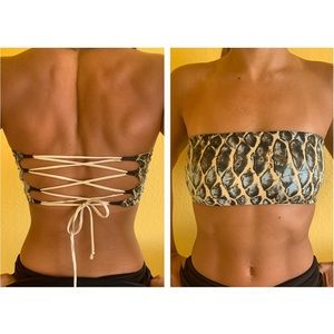 Reversible Lace Up Bikini Top